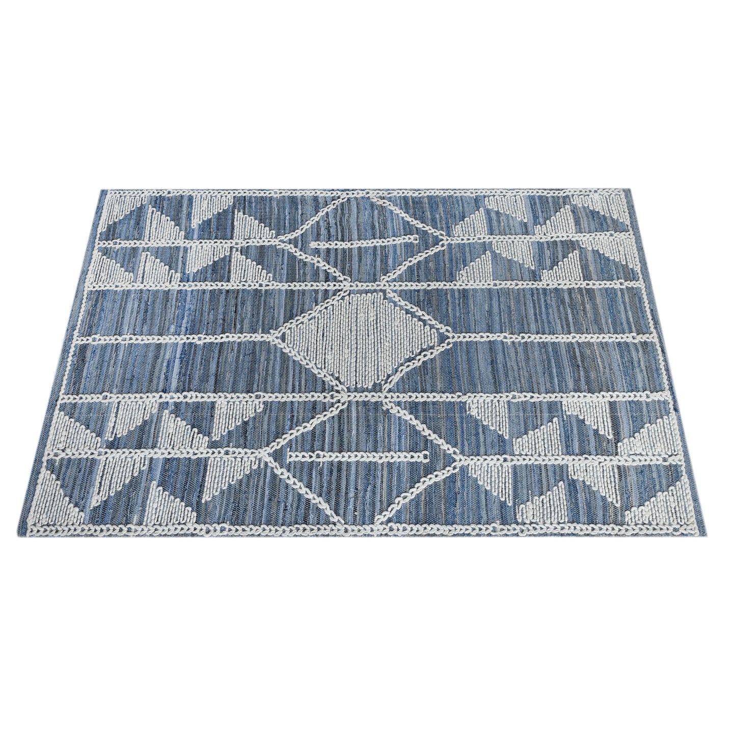 Area Rug, Bedroom Rug, Living Room Rug, Living Area Rug, Indian Rug, Office Carpet, Office Rug, Shop Rug Online, Wool, Denim, Blue, Pitloom, Flat Weave, Traditional