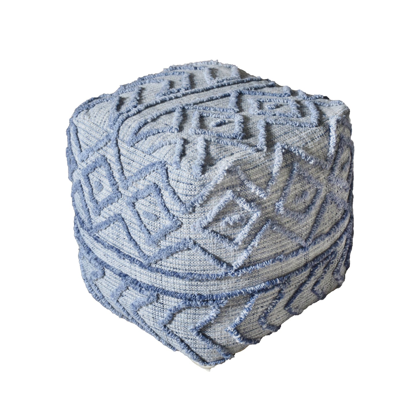 Mena Pouf, Pet, Blue, Hand woven, All Loop