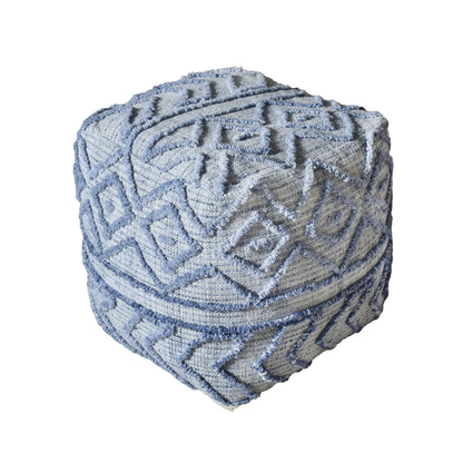 Mena Pouf, Pet, Blue, Hand woven, All Loop