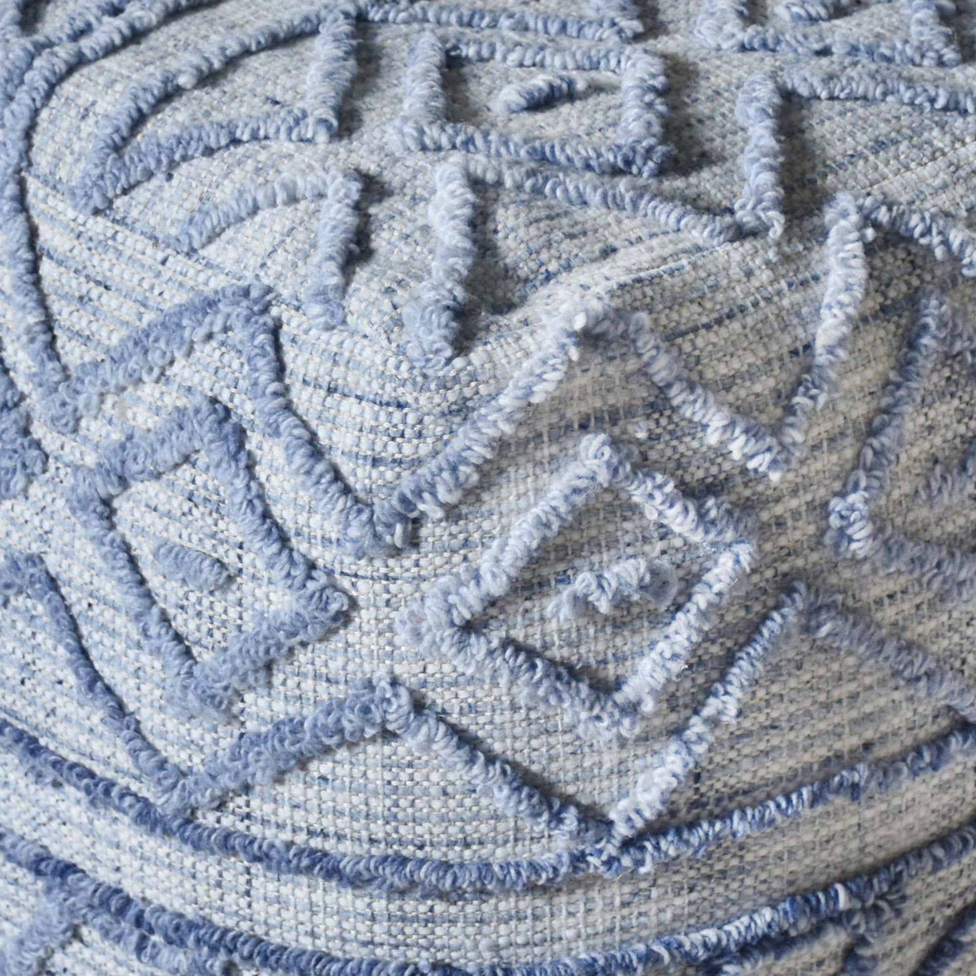 Mena Pouf, Pet, Blue, Hand woven, All Loop