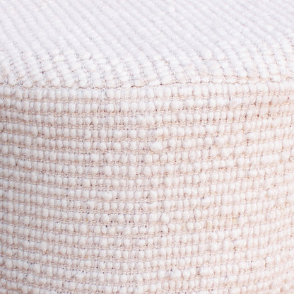 Spike Stool, 40x40x40 cm, Natural White, Wool, Hand Woven, Handwoven, All Loop